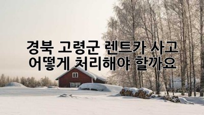 경북 고령군 렌트카 사고, 어떻게 처리해야 할까요?